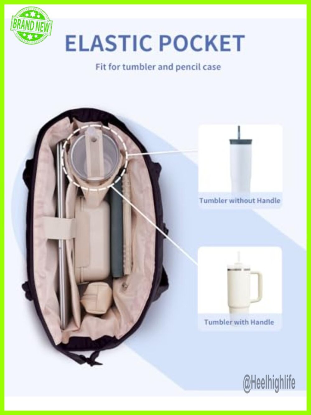 Puffer Tote Bag with Cup Holder, Laptop Compartment & Trolley Sleeve for Travel - Picture 4 of 7